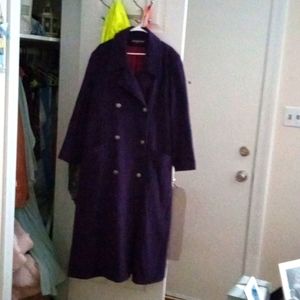 Maxi purple cashmere coat